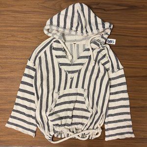 Free People oversized Hooded poncho - White/Black